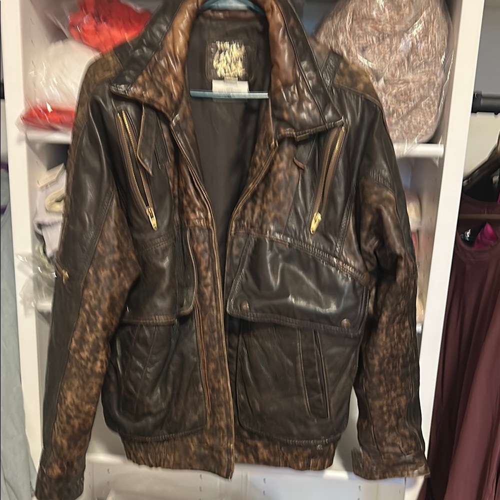 Vintage Brown Leather Ranch Jacket